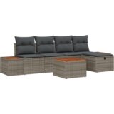 vidaXL 6-delni vrtni kavč set z blazinami siva poli ratan | Shoptok.si