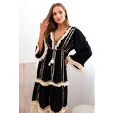 Kesi Włoski Women's boho dress with lace black Cijene