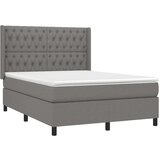  Box spring postelja z vzmetnico LED temno siva 140x190 cm blago, (20723865) | Shoptok.si