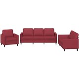  3-dijelni set sofa s jastucima boja vina od umjetne kože | shoptok.hr