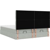  Okvir kreveta s madracima svijetlosivi 200x200cm baršunasti | shoptok.hr