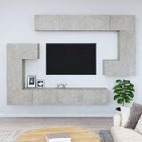 Maison Chic Stenska TV omarica - TV stojalo - Televizijska omarica betonsko siva inženirski les, (21699628) | Shoptok.si