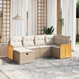 vidaXL 6-dijelni set vrtnih sofa s jastucima bež od poliratana | shoptok.hr