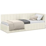  Kutni okvir kreveta s uzglavljem Krema 80 cm x 200 cm Baršun | shoptok.hr