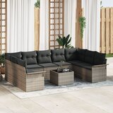 vidaXL 9-dijelni set sofa za vrt s jastučićima crni poli ratan Cijene