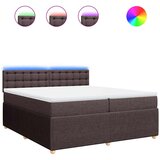  Krevet s oprugama i madracem tamnosmeđi 200x200 cm od tkanine | shoptok.hr