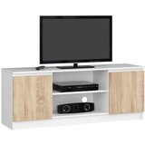 AKORD RTV KABINET 140 cm 2D 1P BELA / SONOMA, (21713922) Cene