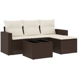  5-dijelni set vrtnih sofa s jastucima poliratan smeđi | shoptok.hr