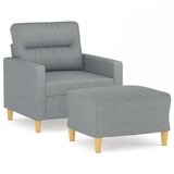  Fotelja s tabureom svjetlosiva 60 cm od tkanine | Eponuda.com