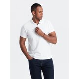 Ombre BASIC men's single color pique knit polo shirt - white | shoptok.hr