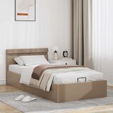  Hidraulični okvir za krevet LED boja cappuccina 100 x 200 cm | shoptok.hr
