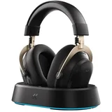 bežične gaming slušalice V9 turbo 60mm/Tri-mode/2000mAh/Black gold + charging dock rgb