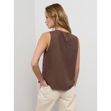 Sinsay Bluza bez rukava s vezanjem na leđima od viskoze s dodatkom lana | shoptok.hr