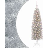  Umjetno usko božićno drvce s kuglicom 180 cm 300 LED lampica - 180 cm s LED-ima i ružičastim lopticama | shoptok.hr