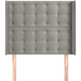 Uzglavlje s ušima svjetlosivo 103x16x118/128 cm baršunasto | shoptok.hr