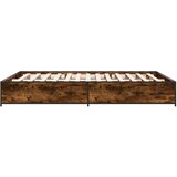  Okvir za krevet boja hrasta 135x190cm konstruirano drvo i metal | shoptok.hr