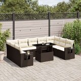 vidaXL 10-dijelni set vrtnih sofa od poliratana s jastucima smeđi | shoptok.hr