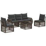 vidaXL Vrtna sedežna garnitura 6 pcs Siva in temno siva poli ratan, (5000272497) | Shoptok.si