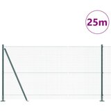 vidaXL Zavarena žičana ograda s 13 postolja sa flanšama Zelena 1.2x25 m Čelik | shoptok.hr