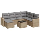 vidaXL Vrtna sedežna garnitura 8-delna z blazinami bež poli ratan, (21035142) | Shoptok.si