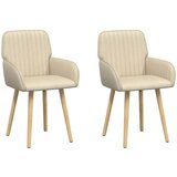 vidaXL Trpezarijske stolice 2 kom. Tkanina Krem 56 5 x 50 x 87 5 cm - Krem 2 | shoptok.hr
