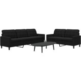 vidaXL 2-dijelni set sofa s jastucima crni baršunasti | shoptok.hr