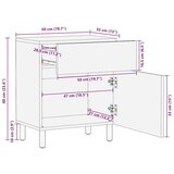  Noćni ormar s ladicama Smeđa 50 x 33 x 60 cm Čvrsto drvo manga | shoptok.hr