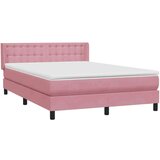 Box Spring krevet s madracem ružičasti 160x220 cm baršun | shoptok.hr