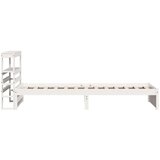  Posteljni okvir z vzglavjem bel 90x200 cm trdna borovina, (21311138) | Shoptok.si