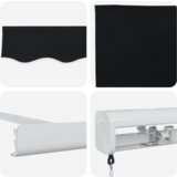 vidaXL Ročna Retraktibilna Tenda Črna 300x250 cm, Zamenjava Tenda za okvir 3x2,5 m Črna | Shoptok.si