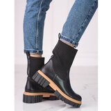 SHELOVET Black women's ankle boots with elastic upper Cijene