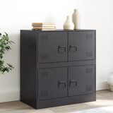 The Living Store Komoda črna 67x39x73 cm jeklo - Komoda, (21428689) Cene
