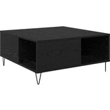 vidaXL Klubska miza Črni hrast 80 x 80 x 36.5 cm Konstruiran les | Shoptok.si