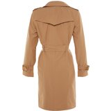 Trendyol Camel Windcover Detailed Belted Long Trençkot braon | ePonuda.com