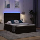  LED krevet za pohranu s madracem Crna 140 x 190 cm Baršun | shoptok.hr
