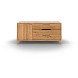 The Beds Niska komoda od punog hrasta u prirodnoj boji 140x64 cm Twig – Cijene
