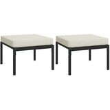  Vrtni taburei s jastucima boje pijeska 2 kom 60x60x35 cm čelik | shoptok.hr