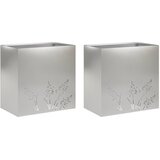  Vrtna saksija 2 kom. Srebrna 50 x 30 x 49 cm Nehrđajući čelik | shoptok.hr