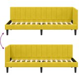  Kutni okvir kreveta s uzglavljem Žuta 80 cm x 200 cm Baršun | shoptok.hr