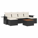  The Living Store Vrtna sedežna garnitura 7-delna z blazinami črn poli ratan - Vrtna Sedežna Garniture, (21464350) | Shoptok.si