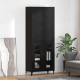 vidaXL Highboard Zidne Crni hrast 69,5 x 34 x 180 cm Konstruirano drvo Cijene