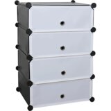 Kondela Modularno stojalo za čevlje, črna/bela, PORET | Shoptok.si