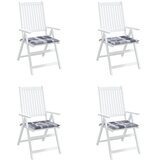  Jastuci za vrtne stolice 4 kom sivi karirani 50x50x4 cm tkanina | shoptok.hr