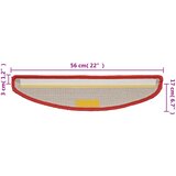  Prostirke za stepenice 10 kom 56x17x3 cm crvene poluokrugle | shoptok.hr