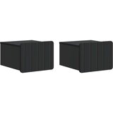  Noćni ormarić za montažu na zid 2 pcs Crna 33 x 34,5 x 24 cm | shoptok.hr