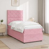  Boxspring krevet s madracem Ružičasta 90 x 200 cm Baršun | shoptok.hr