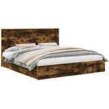 Krevet s od storage s uzglavljem Dimljeni hrast 180 x 200 cm | Eponuda.com