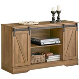 SoBuy omara za shranjevanje z drsnimi vrati v rjavi barvi v rustikalnem slogu, (20815069) | Shoptok.si