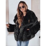 DStreet Damski krótki płaszcz futerko zimowy VALTENA czarny | Shoptok.si