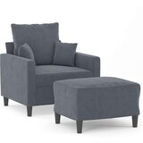 vidaXL Fotelja s tabureom tamnosiva 60 cm baršunasta | shoptok.hr